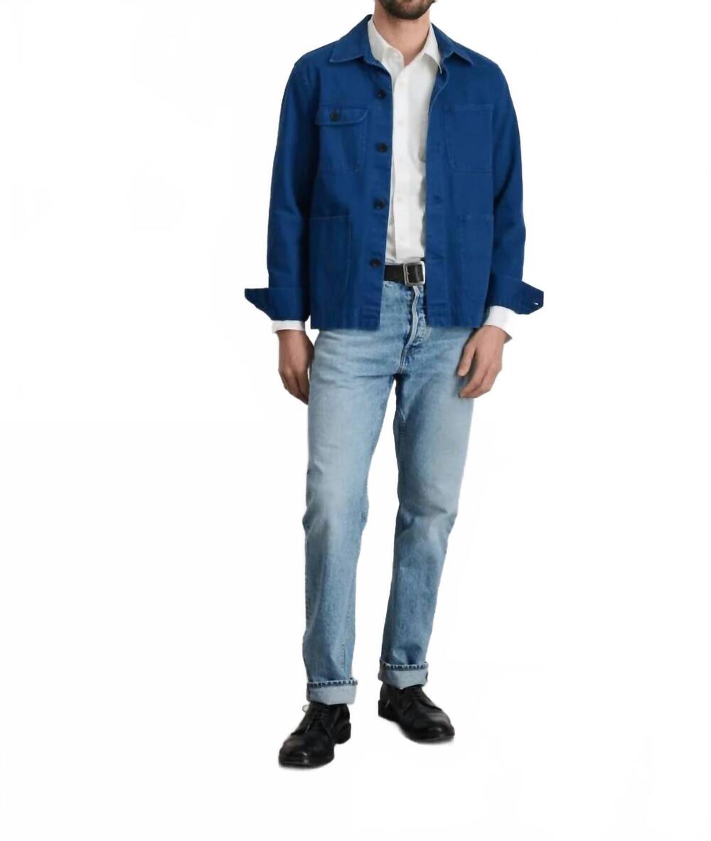 NEW ALEX MILL garment dyed work jacket in french navy